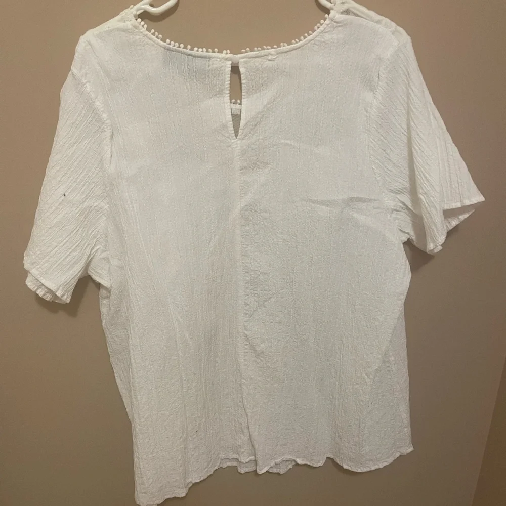 Lane Bryant White Floral Blouse - Picture 3 of 3
